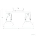 Lampa Sufitowa Retro Loft Czarna 30cm 2xE27 Abruzzo Orte-wymiary.jpg