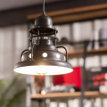 Lampa Wisząca Retro Industrial Czarna 30cm E27 Abruzzo Gobo-close.jpg