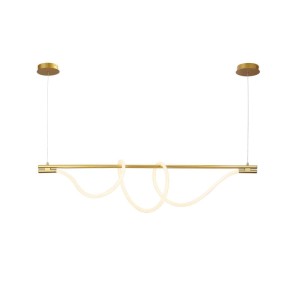 Nowoczesna spiralna lampa wisząca Złota 150cm 360° 45W 3000K Abruzzo Spirali