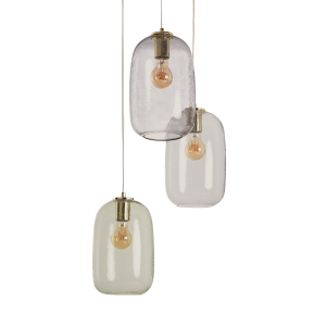 Lampa Wisząca 3 szklane tuby E27 Abruzzo Claro