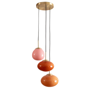 Lampa Wisząca 3 szklane Czerwone kule E14 Abruzzo Sfero