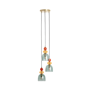 Lampa Wisząca Szklana Zielona 3xE14 35cm Abruzzo Koloreno