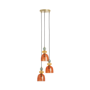 Lampa Wisząca Szklana Czerwona 3xE14 35cm Abruzzo Koloreno