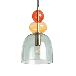 Lampa Wisząca Szklana Zielona E14 15cm L Abruzzo Koloreno
