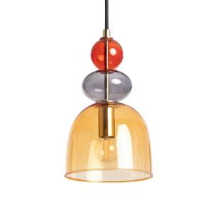 Lampa Wisząca Szklana Bursztynowa E14 15cm L Abruzzo Koloreno