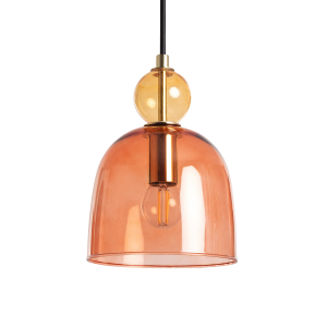 Lampa Wisząca Szklana Czerwona E14 15cm Abruzzo Koloreno