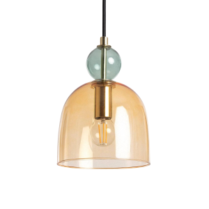 Lampa Wisząca Szklana Bursztynowa E14 15cm Abruzzo Koloreno
