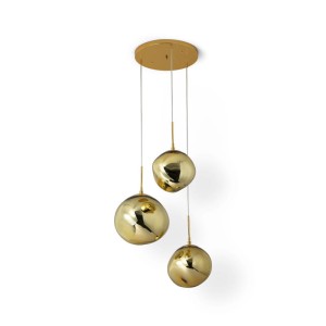 Lampa Wisząca złota Szklana 3x E27 Abruzzo Sfero