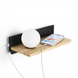 Lampka Nocna Kinkiet USB ze szkalną kulą G9 Abruzzo Bardi
