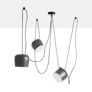 Nowoczesna Lampa Wisząca 3xØ30cm Szara Abruzzo Rittoro