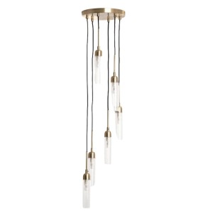 Lampa Wisząca Złota Szklana 6xG9 Abruzzo Speranza
