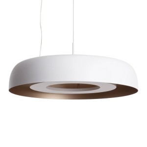 Lampa Wisząca Okrągła Biała 20W Ø40cm Abruzzo Portafortuna