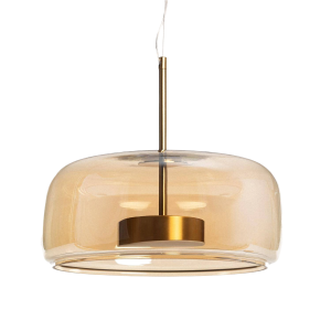 Lampa wisząca szklana Ø33 cm 7W bursztynowa Abruzzo Chino