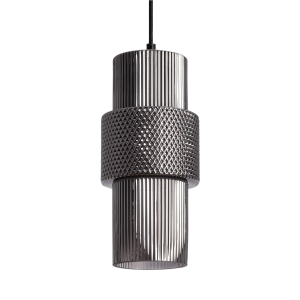Lampa Wisząca nordycka szara ze szkła E27 Abruzzo Bella