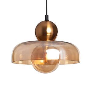 Lampa Wisząca metal i szkło bursztynowe G9 Ø24cm Abruzzo Cartier