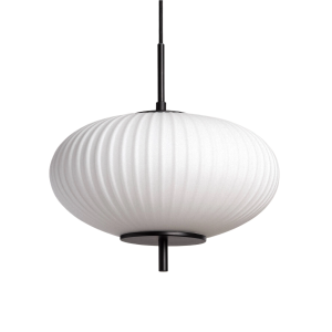 Lampa Wisząca Szklana Czarna Ø30cm E27 Abruzzo Culaccino