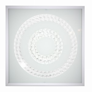 LUX LAMPA SUFITOWA PLAFON 29X29 16W LED 6500K BIAŁY PODWÓJNY RING