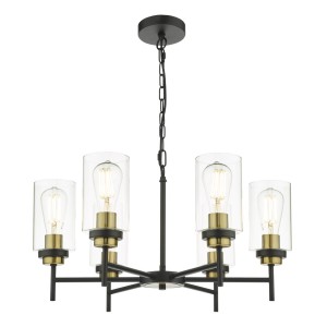 Żyrandol Abel 6 Light Pendant Satin Black Glass