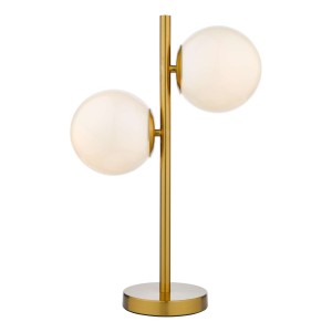 Lampa stołowa Bombazine 2 Light Table Lamp Natural Brass Opal Glass