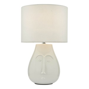 Lampa stołowa Boris Table Lamp White Ceramic With Shade