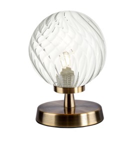 Lampa Stołowa Esben Touch Table Lamp Antique Brass With Twisted Glass
