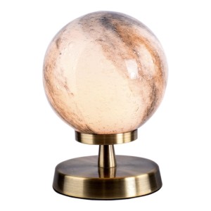 Lampa Stołowa Esben Touch Table Lamp Antique Brass With Planet Glass