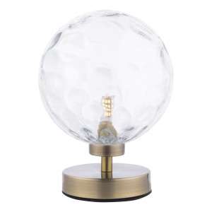 Lampa Stołowa Esben Table Lamp Antique Brass Clear Dimpled 150mm Glass