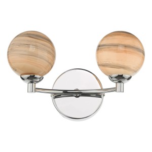 Kinkiet Izzy 2 Light Wall Light Polished Chrome Planet Glass