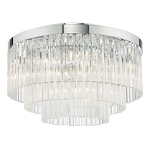 Żyrandol Logan 5 Light Flush Polished Chrome Glass