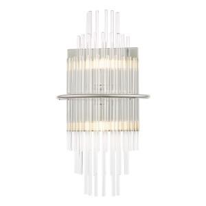 Kinkiet Lukas 2 Light Wall Light Polished Chrome Glass