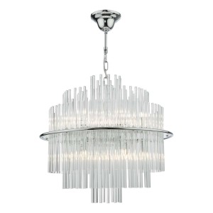 Żyrandol Lukas 13 Light Pendant Polished Chrome Glass