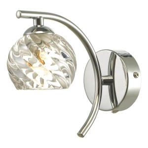 Kinkiet Nakita Wall Light Polished Chrome With Twisted Open Glass