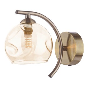 Kinkiet Nakita Wall Light Antique Brass Champagne Dimpled Glass