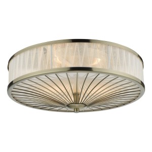 Plafon Oslo 3 Light Flush Antique Brass