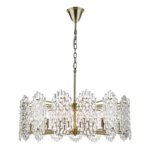 Lampa wisząca Porthos 15 Light Pendant Antique Brass Glass
