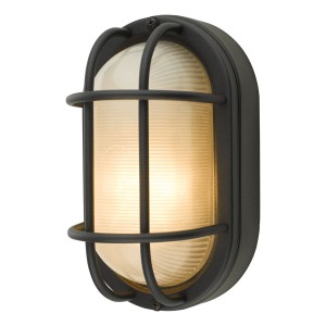 Kinkiet Salcombe Oval Outdoor Wall Light Matt Black IP44