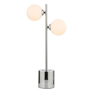 Lampa Srołowa Spiral 2 Light Table Lamp Polished Chrome Opal Glass