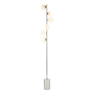 Lampa Podłogowa Spiral 6 Light Floor Lamp Polished Chrome Opal Glass