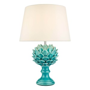 Lampa Srołowa Violetta Table Lamp Blue Ceramic With Shade