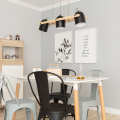 Lampa Wisząca Retro Czarna Drewniana reflektory 100cm 3xE27 Abruzzo Caribi-room.jpg