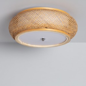 Plafon Boho z Bambusa Ø40cm Abruzzo 	Maddalena E27
