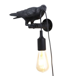 Kinkiet z Żywicy Kruk Abruzzo Corvo E27