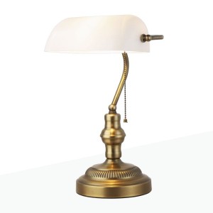 Lampka Biurkowa Bankierka Biała Abruzzo Banca E27