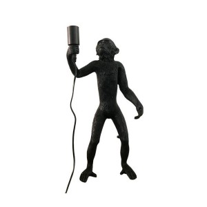 Lampa Stołowa Czarna Małpa 55cm Abruzzo Cezar E27