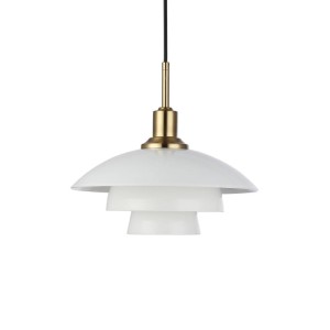 Nowoczesna Lampa Wisząca 30cm Biała ze Szkła Abruzzo Grami