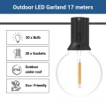 Girlanda Zewnętrzna 17m +30 żarówek 1W Czarne IP44 3000K Abruzzo Girlandi 5.webp