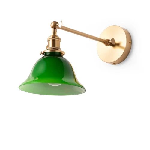 Kinkiet Vintage bankierka E27 Zielony Abruzzo Banquero.webp