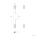 Kinkiet z betonu podwójny szary 2XG9 Abruzzo Crateri 7.webp