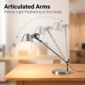 Lampa Stołowa designerska Chrom XL z ramieniem przegubowym E27 Abruzzo Lunavio 5.webp