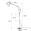 Lampa Podłogowa designerska Chrom z ramionami przegubowymi E27 Abruzzo Lunavio 12.webp